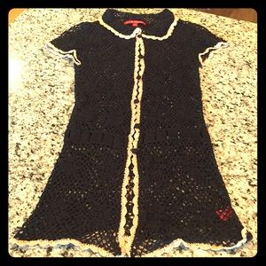 Vintage crochet shortsleeve cardigan